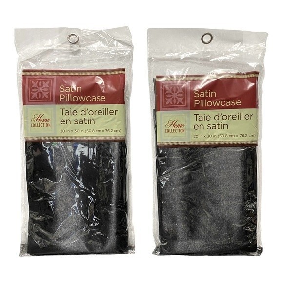 Other - Home Collection Black Satin Pillow Cases (Set of 2)